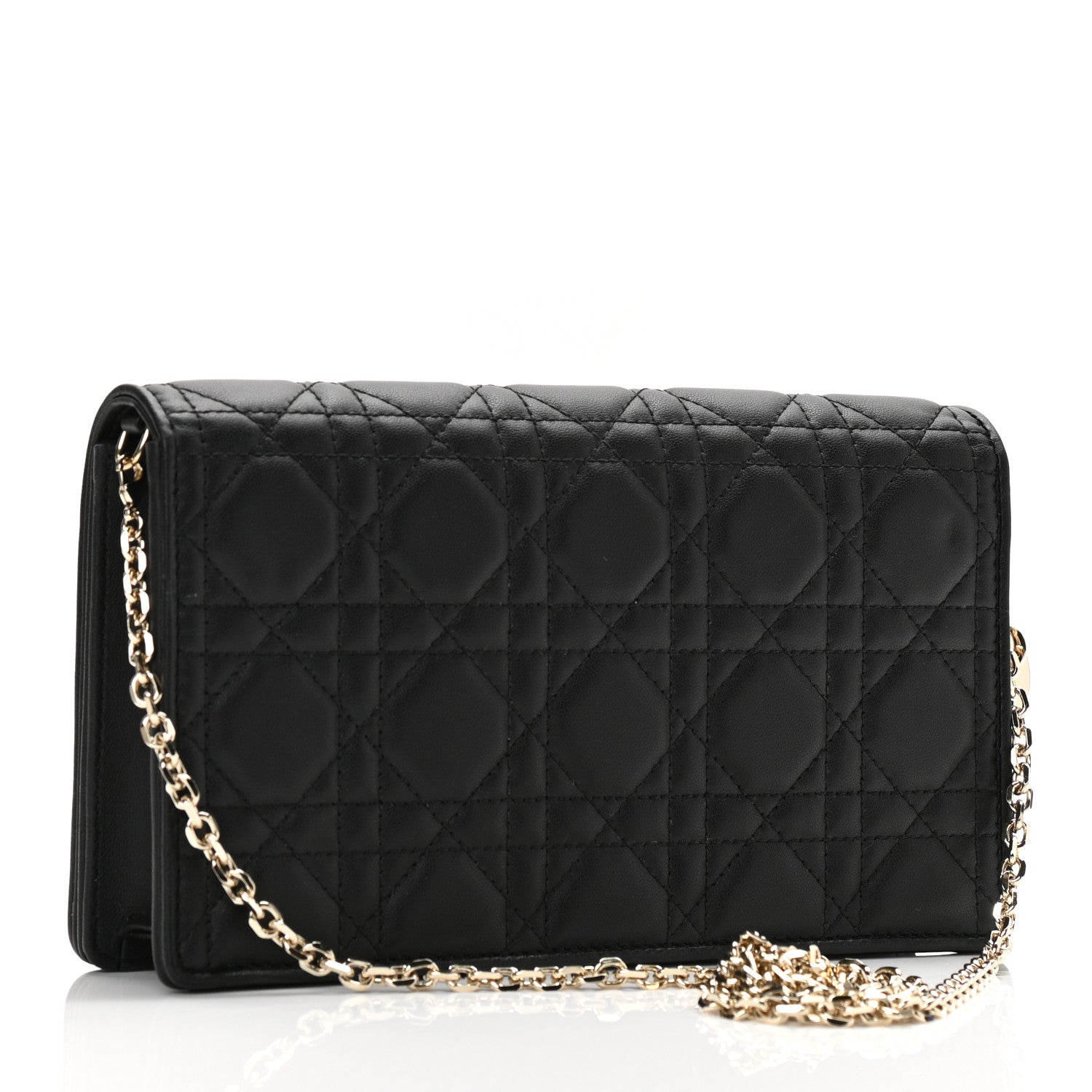 Christian Dior Lambskin Cannage Lady Dior Pouch Black 4 of 11