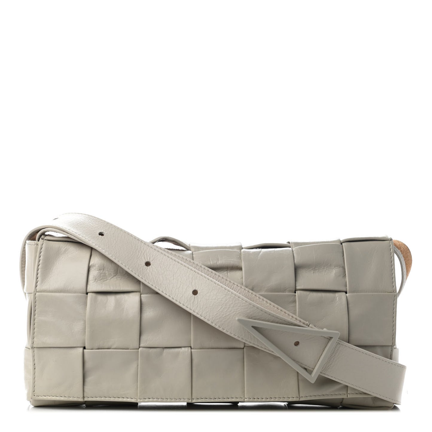 Lambskin Maxi Intrecciato Shoulder Bag Bag White