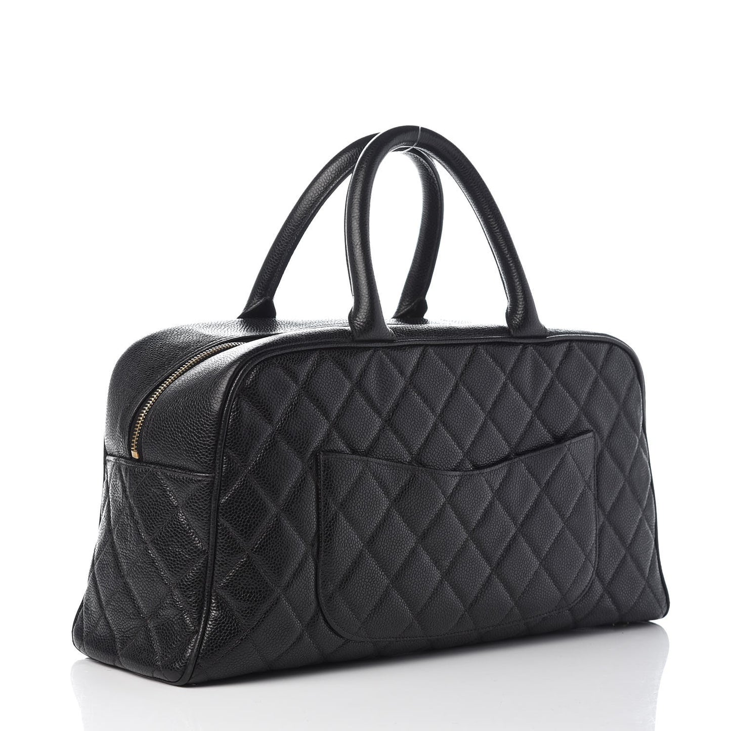 Caviar Quilted Large Bowler Black
