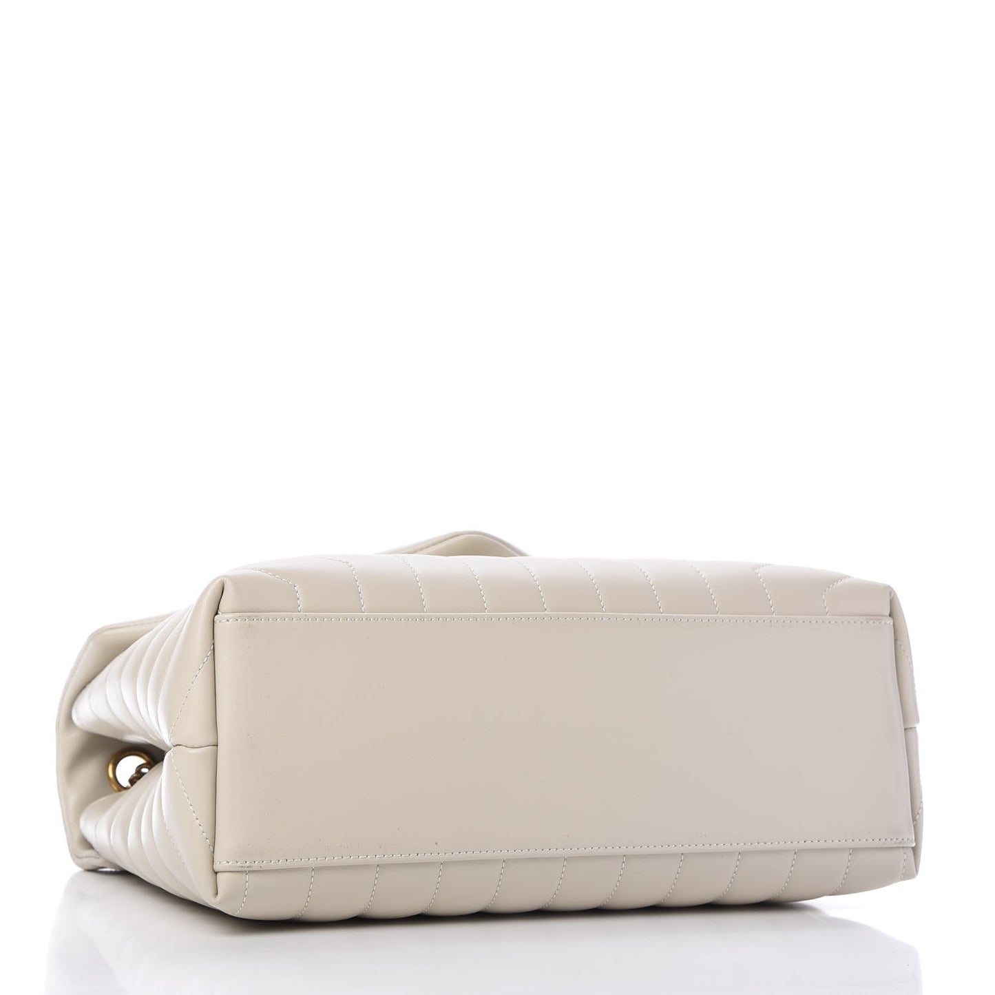 Calfskin Y Quilted Monogram Medium Loulou Chain Satchel Crema Soft