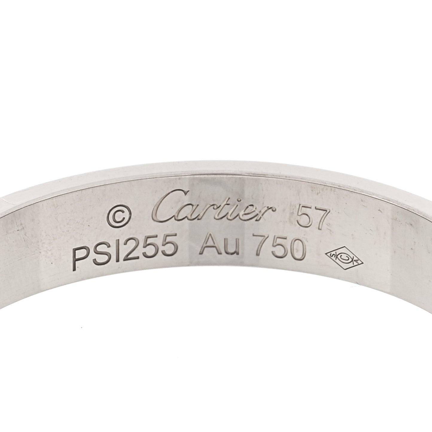 18K White Gold 3.5mm LOVE Wedding Band Ring 57 8