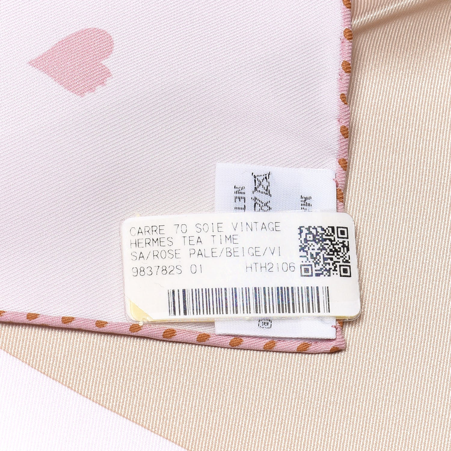 Hermes Silk Hermes Tea Time Scarf 70 Rose Pale Beige 3 of 4