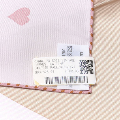 Hermes Silk Hermes Tea Time Scarf 70 Rose Pale Beige 3 of 4