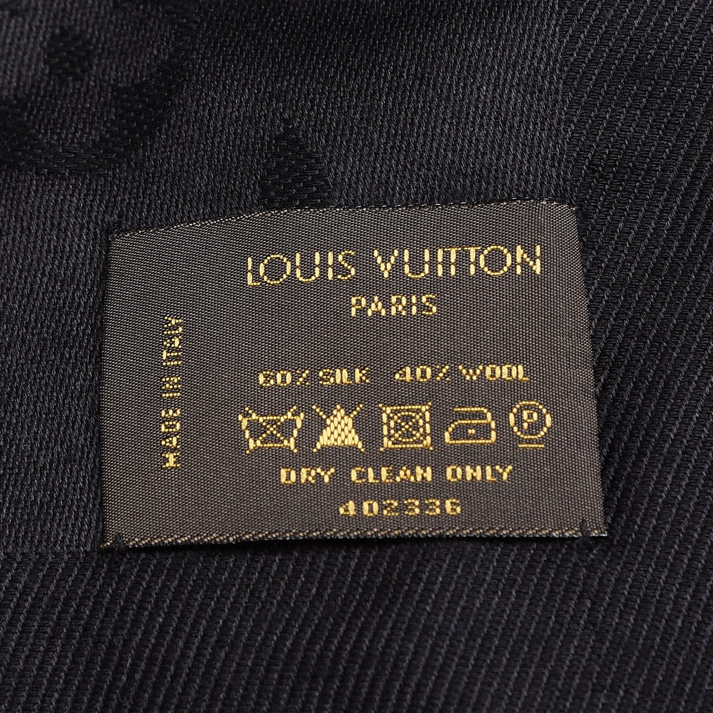 Silk Wool Monogram Shawl Black