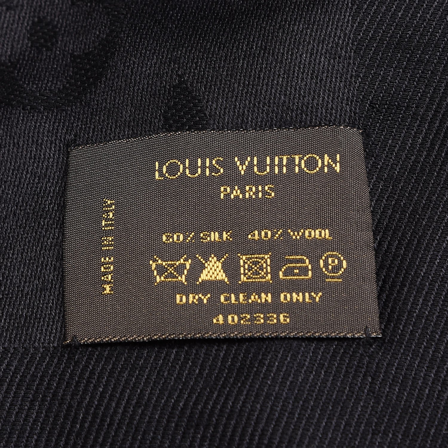 Louis Vuitton Silk Wool Monogram Shawl Black 9 of 10