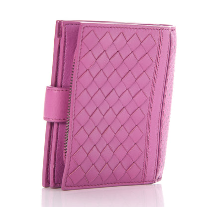 Bottega Veneta Nappa Ayers Madras Intrecciato Mini Wallet Peony 3 of 7