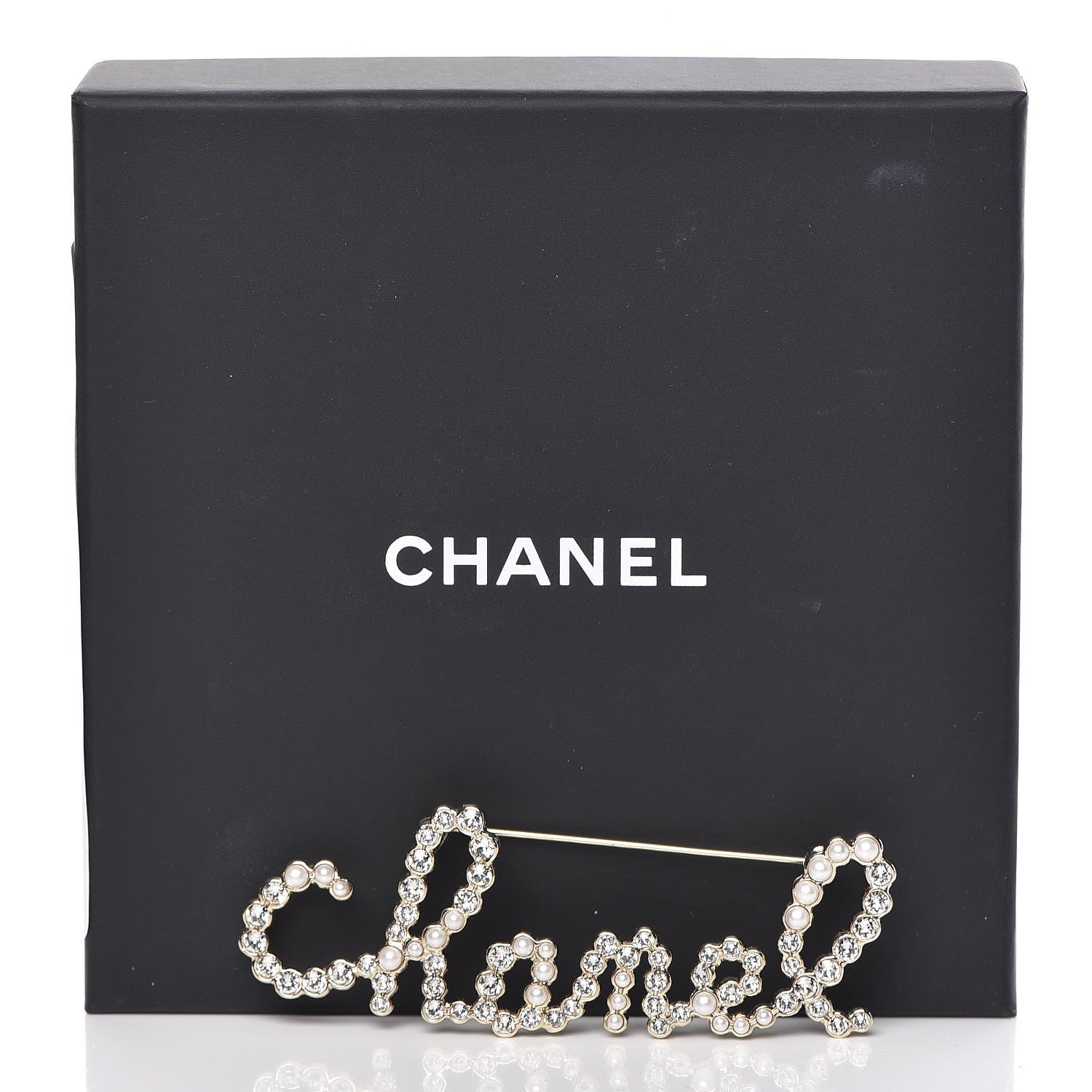 Chanel Metal Glass Swirling Pearls Brooch Pin Gold 5 of 5