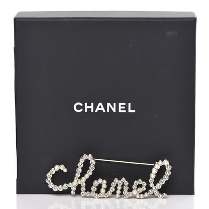 Chanel Metal Glass Swirling Pearls Brooch Pin Gold 5 of 5