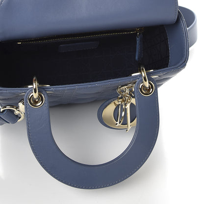 Christian Dior Lambskin Cannage Small My ABCDior Lady Dior Denim Blue 5 of 9