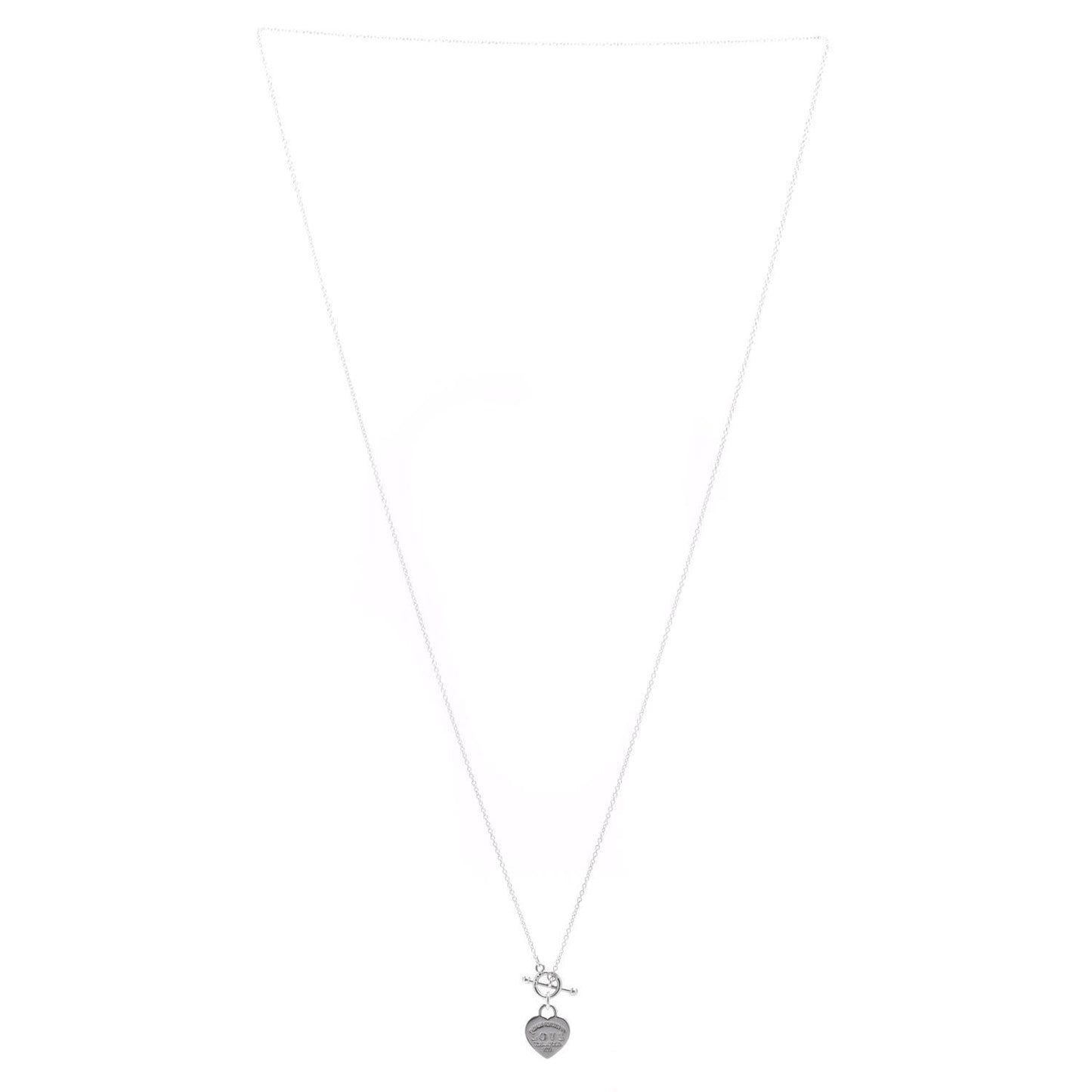Sterling Silver Enamel Return to Tiffany Love Heart Necklace Blue
