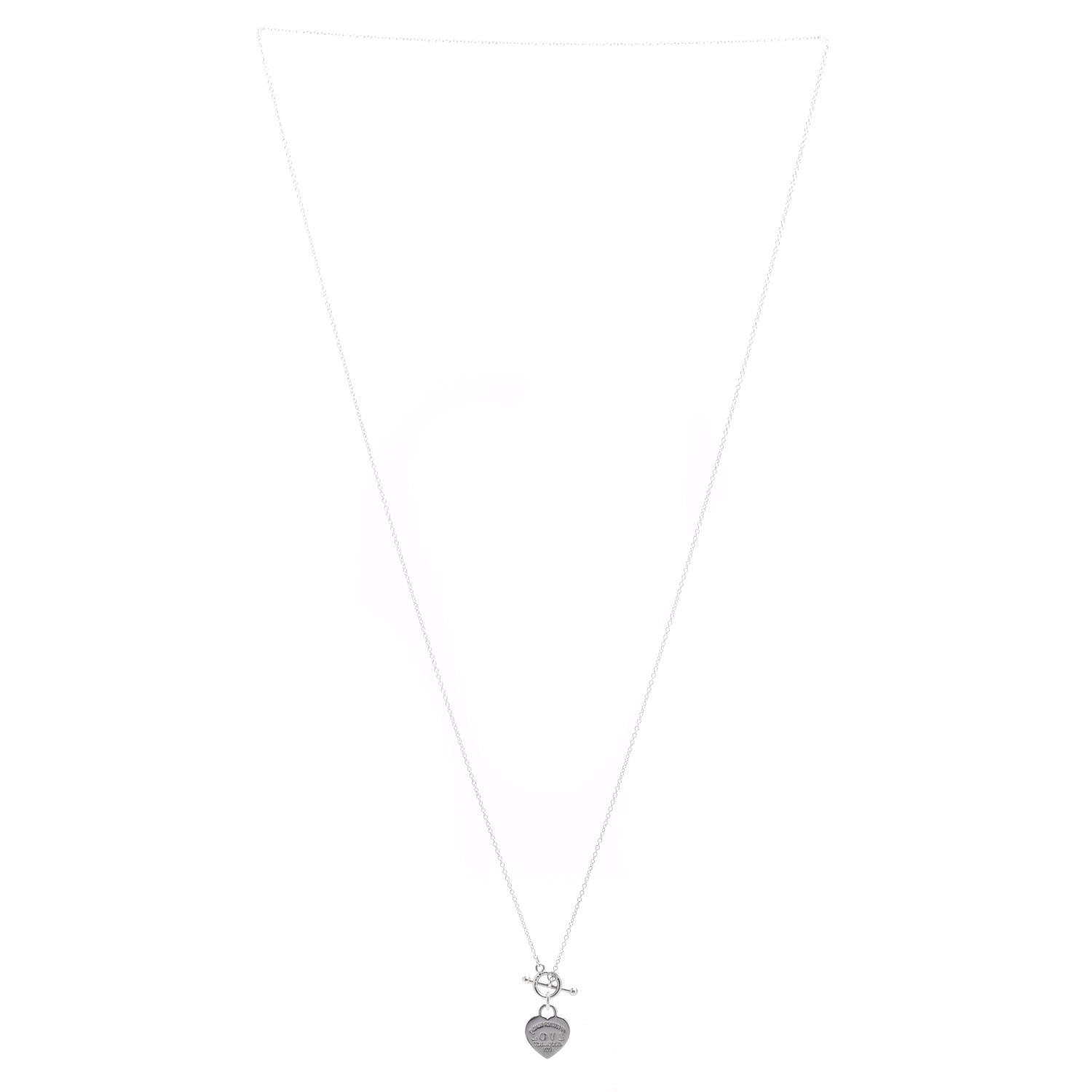 Tiffany Sterling Silver Enamel Return to Tiffany Love Heart Necklace Blue 3 of 4