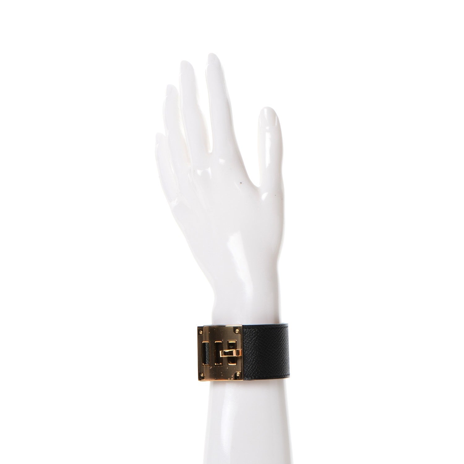 Hermes Epsom Kelly Dog Bracelet Black 2 of 7
