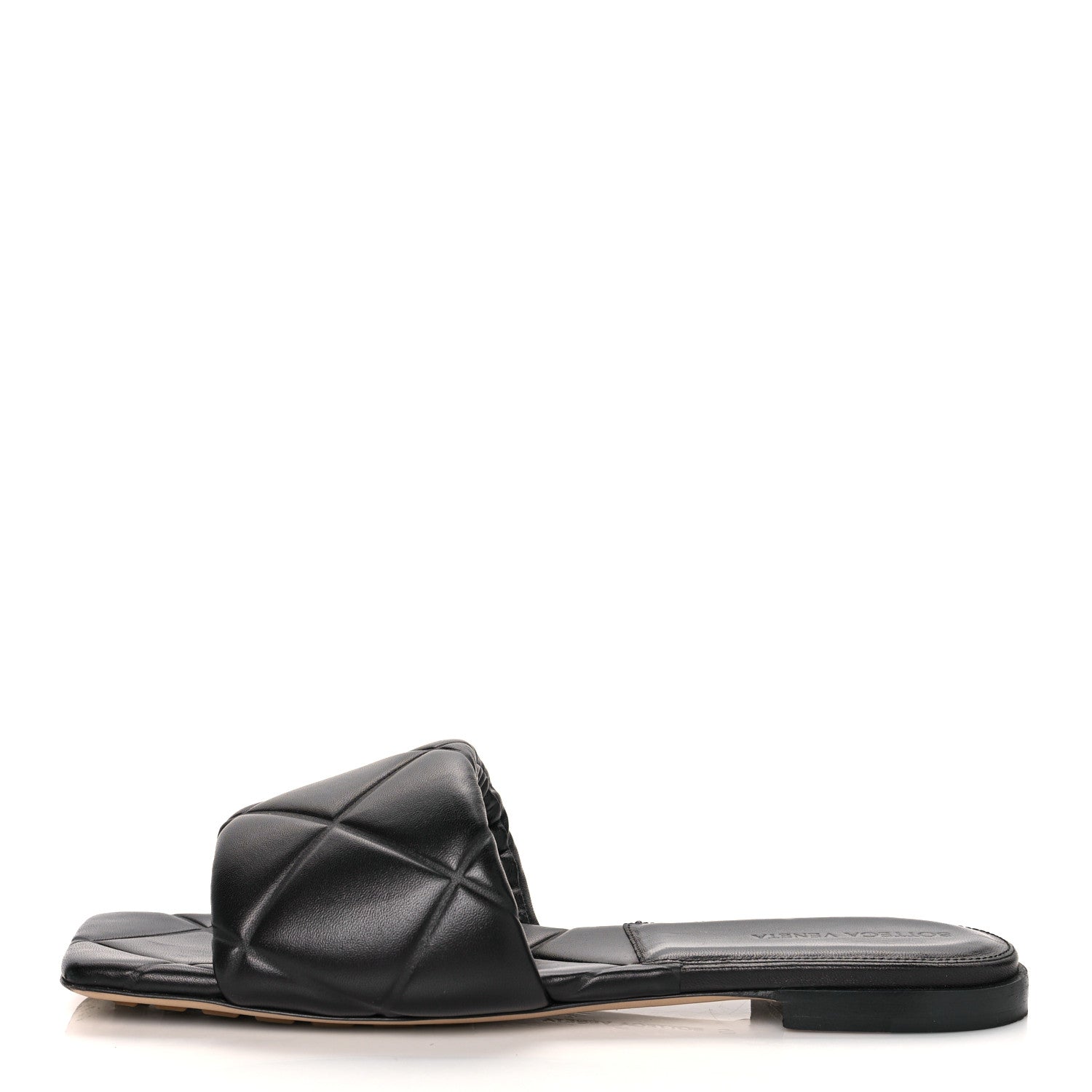 Bottega Veneta Nappa Quilted Rubber Lido Flat Sandals 40 Black 1 of 7