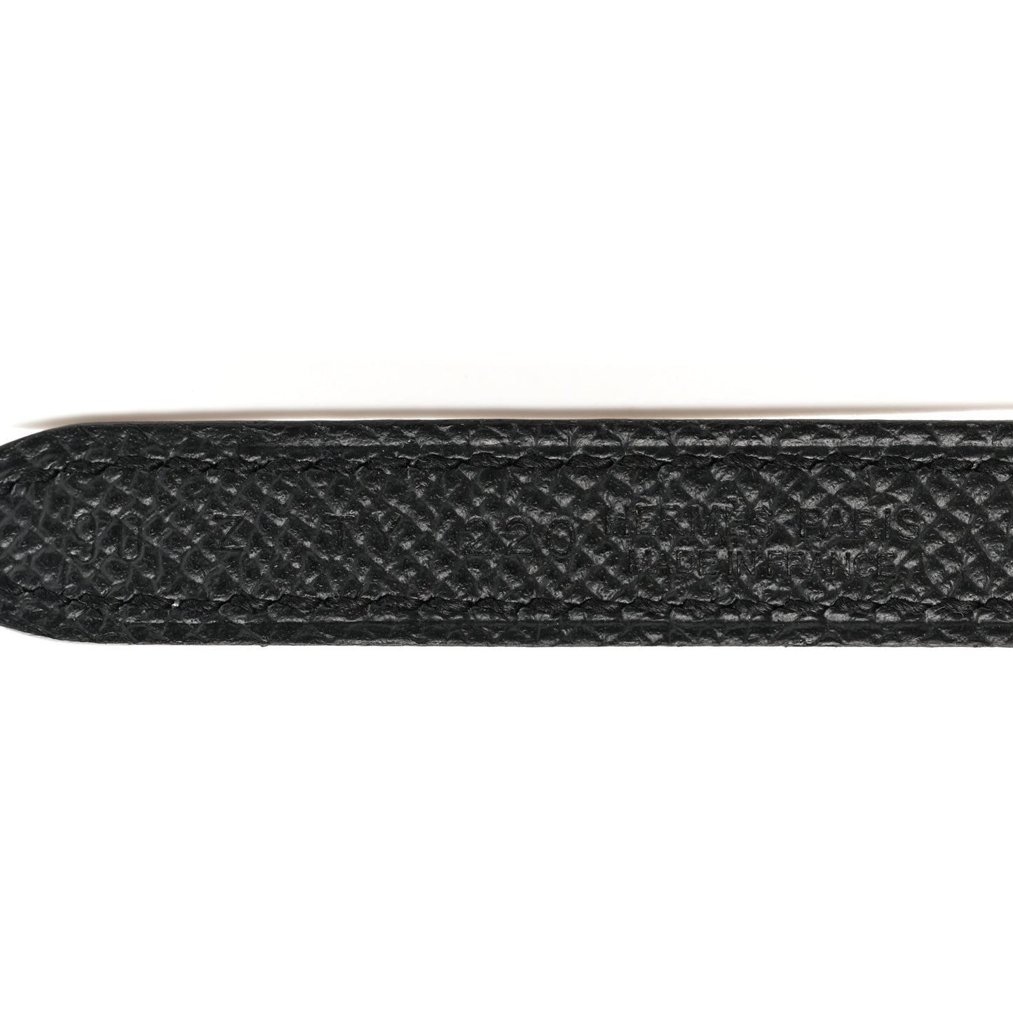 Swift Epsom Lacquered Metal 13mm Au Carre Double H Belt Black Craie