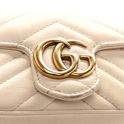 Gucci Calfskin Matelasse Super Mini GG Marmont Shoulder Bag White 11 of 17