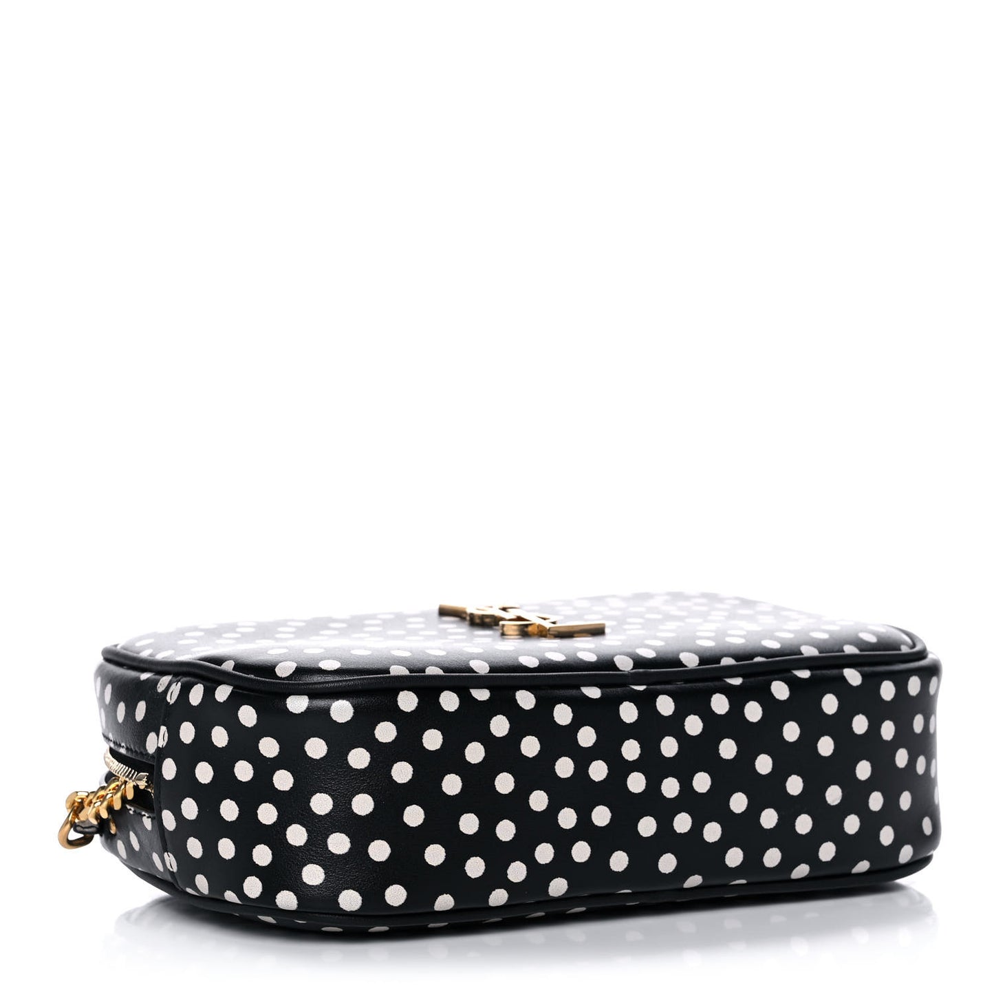 Calfskin Printed Polka Dot Mini Lou Camera Bag Black Crema Soft