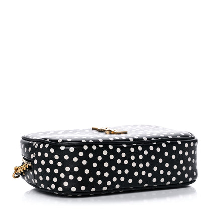 Saint Laurent Calfskin Printed Polka Dot Mini Lou Camera Bag Black Crema Soft 4 of 13