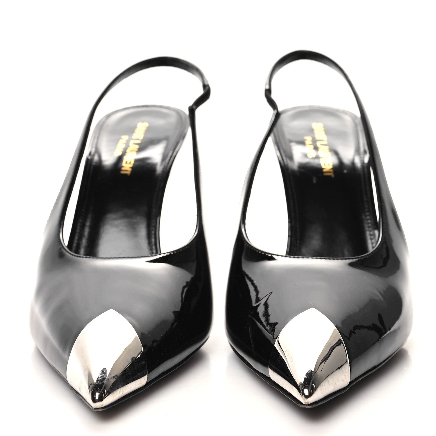 Saint Laurent SAINT LAURENT Patent Cap Toe Vesper Slingback Pumps 40 Black 2 of 9