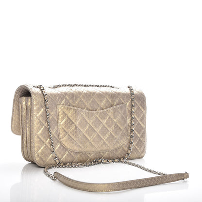 Chanel Iridescent Python Quilted Medium Clam Pocket Flap Gold 3 of 8