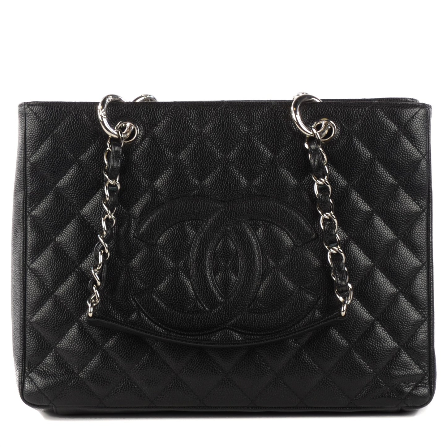 Caviar Quilted Grand Shopping Tote GST Black
