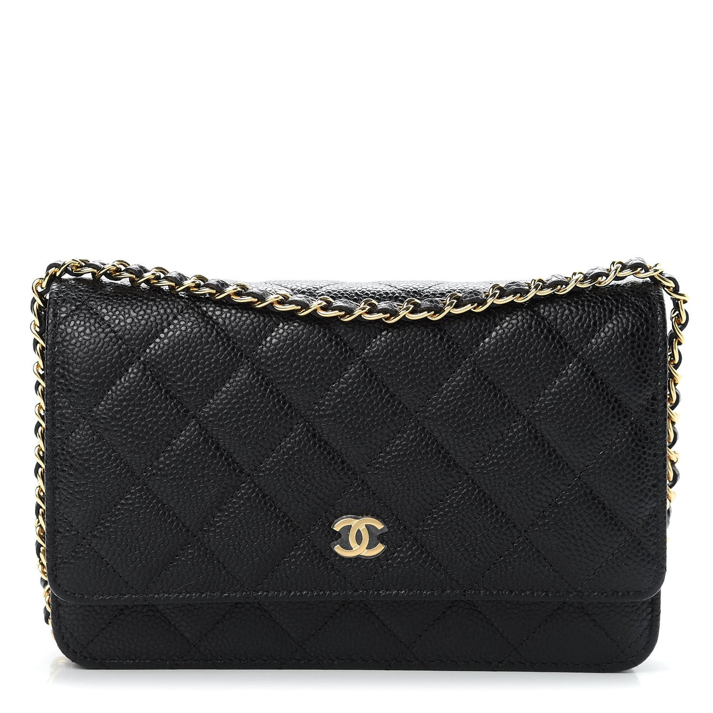 Caviar Quilted Wallet On Chain WOC Black