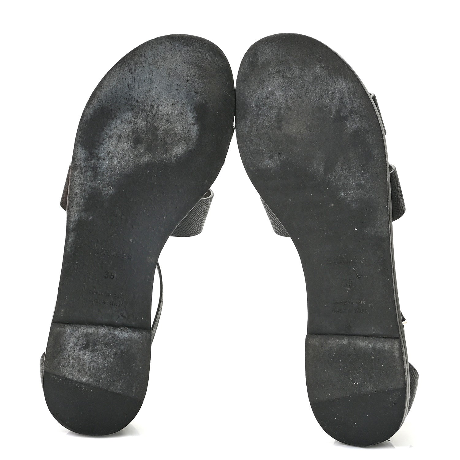Hermes Epsom Santorini Sandals 38 Black 8 of 14