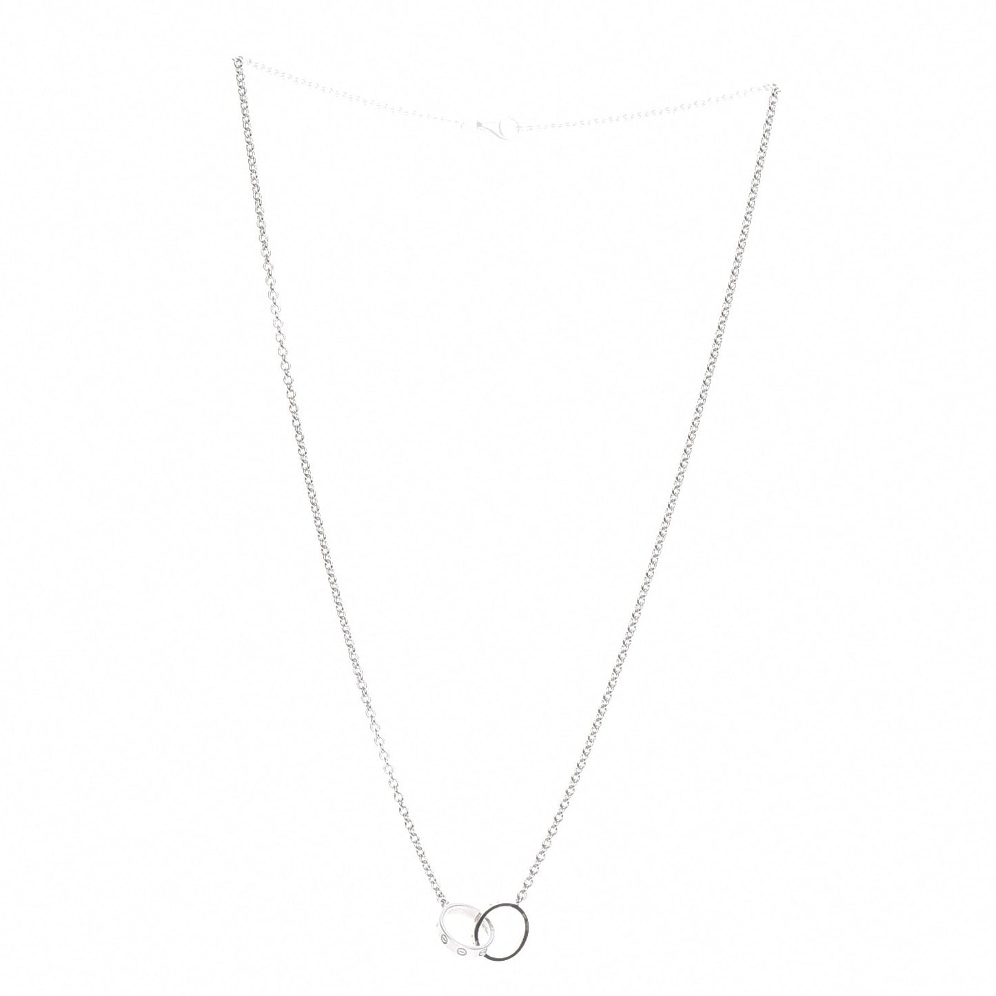 18K White Gold Interlocking LOVE Necklace