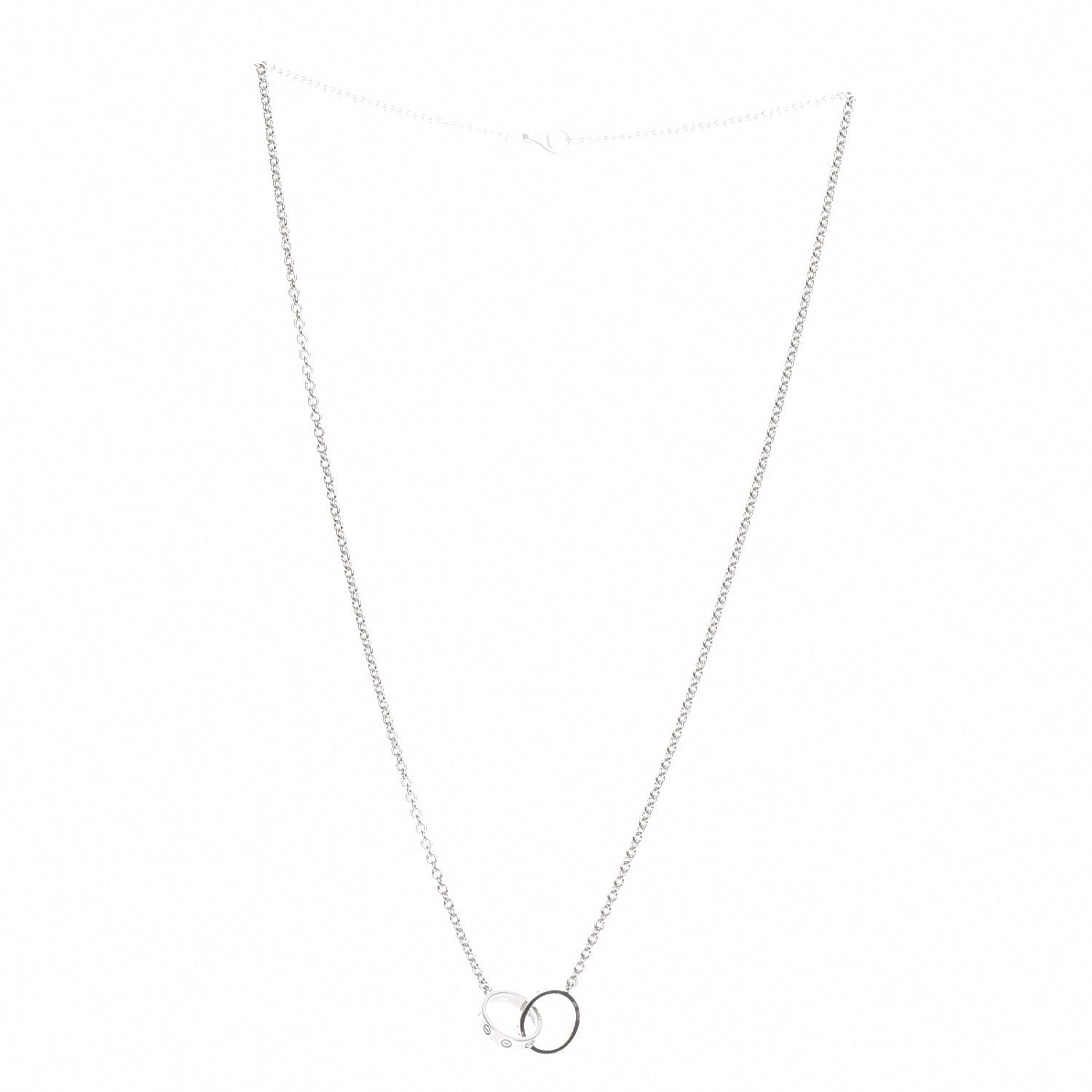 Cartier 18K White Gold Interlocking LOVE Necklace 3 of 5