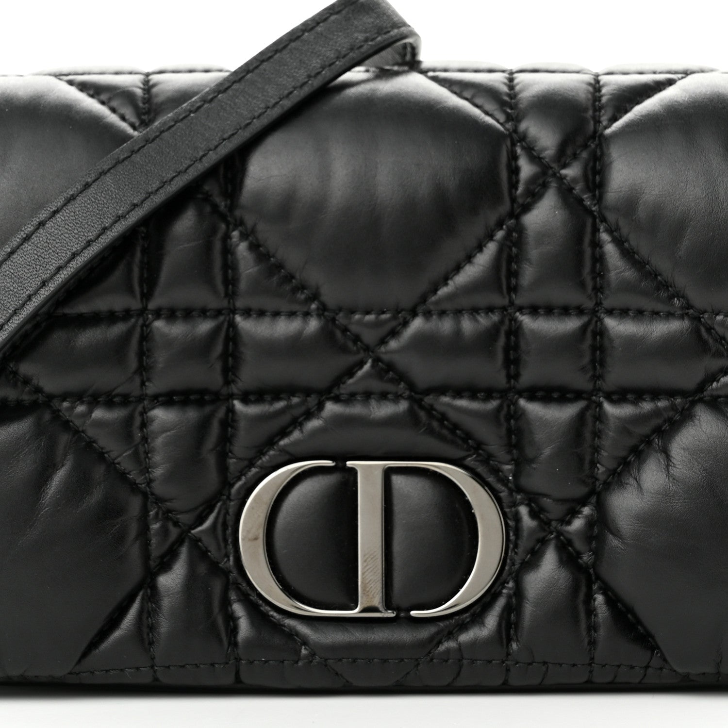 Christian Dior Calfskin Macrocannage Mini Caro Bag Black 7 of 9