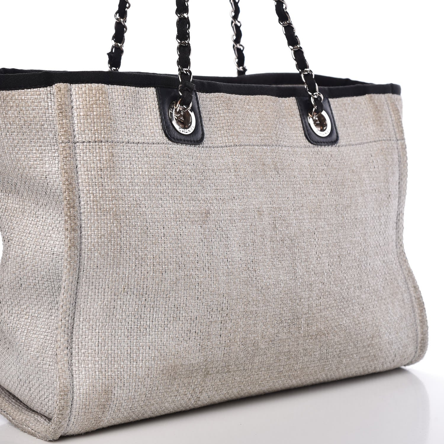 Chanel Woven Straw Raffia Deauville Tote Grey 11 of 11