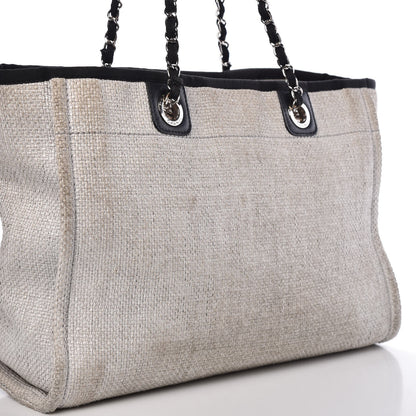 Chanel Woven Straw Raffia Deauville Tote Grey 11 of 11