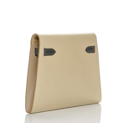 Hermes Tri-Color Box Mini Kelly Pochette Clutch Parchemin Ardoise Tabac Camel 3 of 8