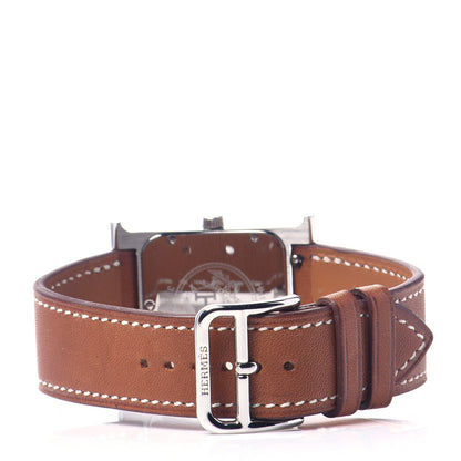 Hermes Stainless Steel Barenia 26mm Heure H Hour Quartz Watch Fauve 3 of 6