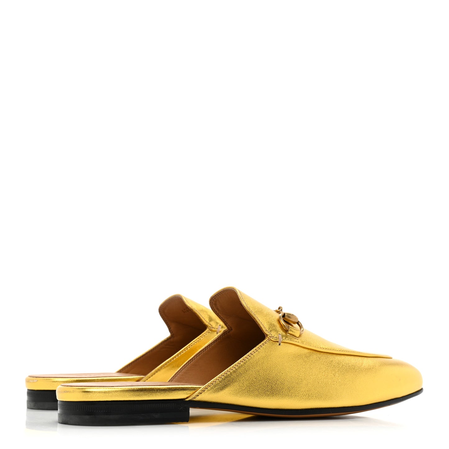 Metallic Nappa Womens Princetown Slippers 39.5 Gold