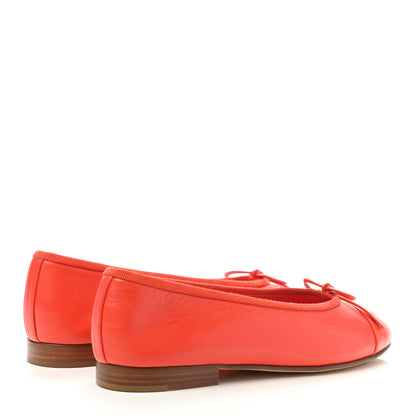 Chanel Lambskin Cap Toe Ballerina Flats 36 Coral 4 of 9