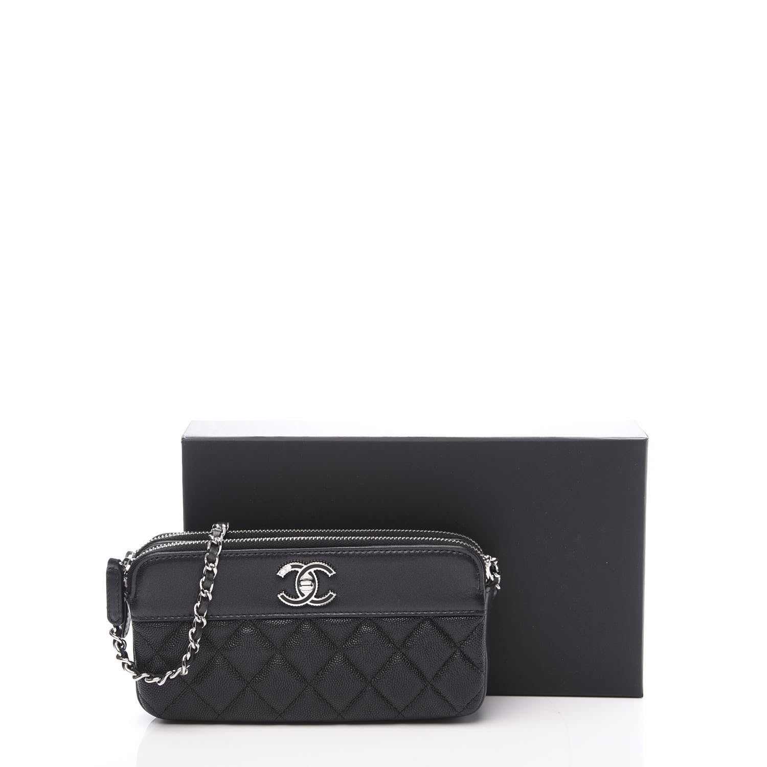 Chanel Caviar Quilted Small Vintage Mademoiselle Clutch With Chain Black 13 of 13