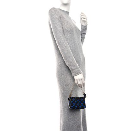 Louis Vuitton Colored Monogram Mini Pochette Accessories Blue Black 2 of 9