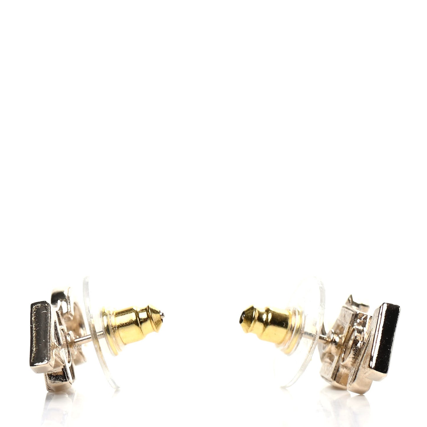 Crystal Pearl Signature Stud Earrings Gold