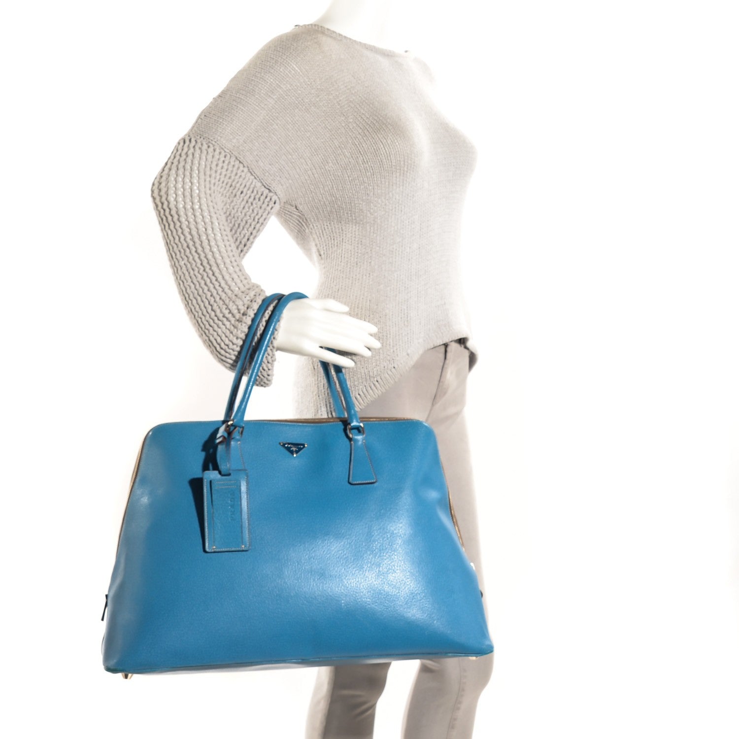 Prada Cervo Pyramid Bag Cobalto 2 of 9