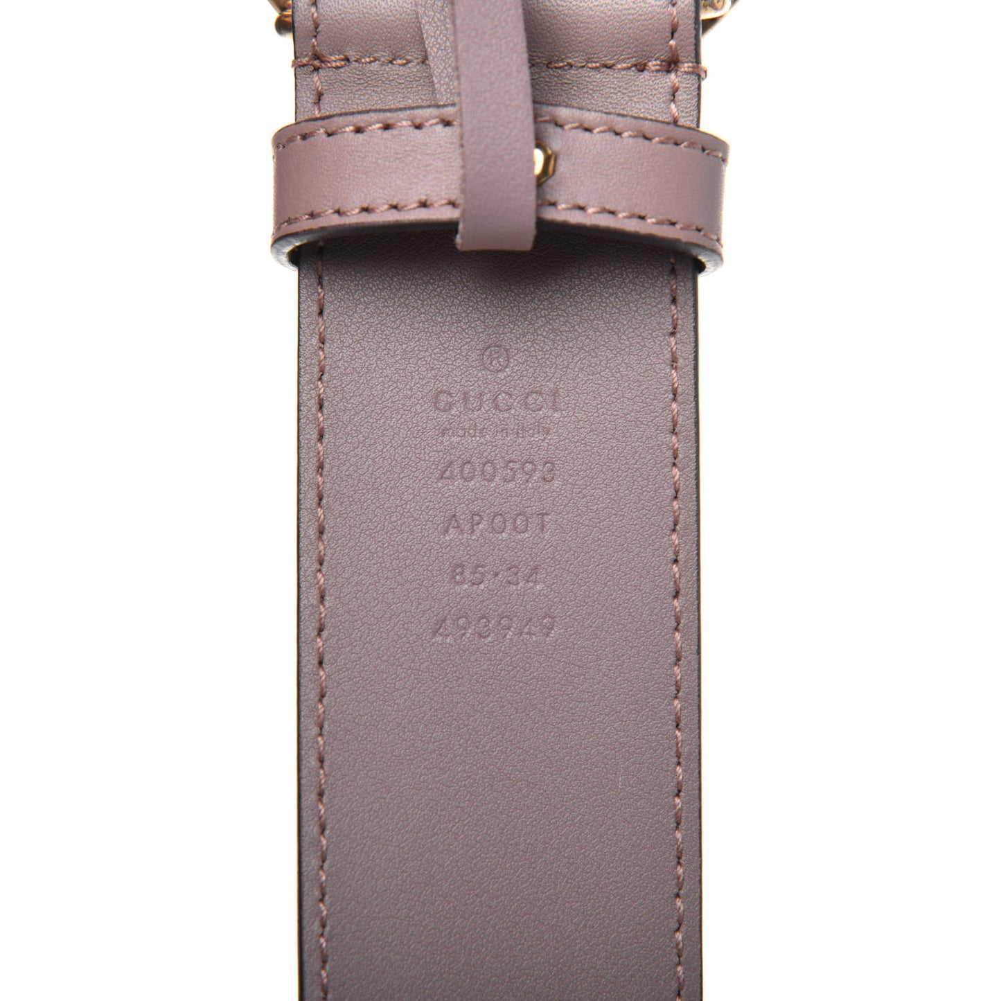Calfskin Double G 40mm Belt 85 34 Porcelain Rose