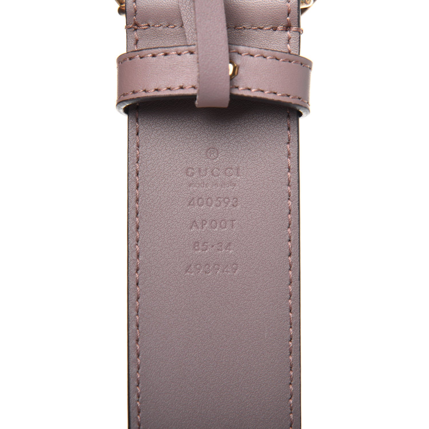 Gucci Calfskin Double G 40mm Belt 85 34 Porcelain Rose 3 of 6