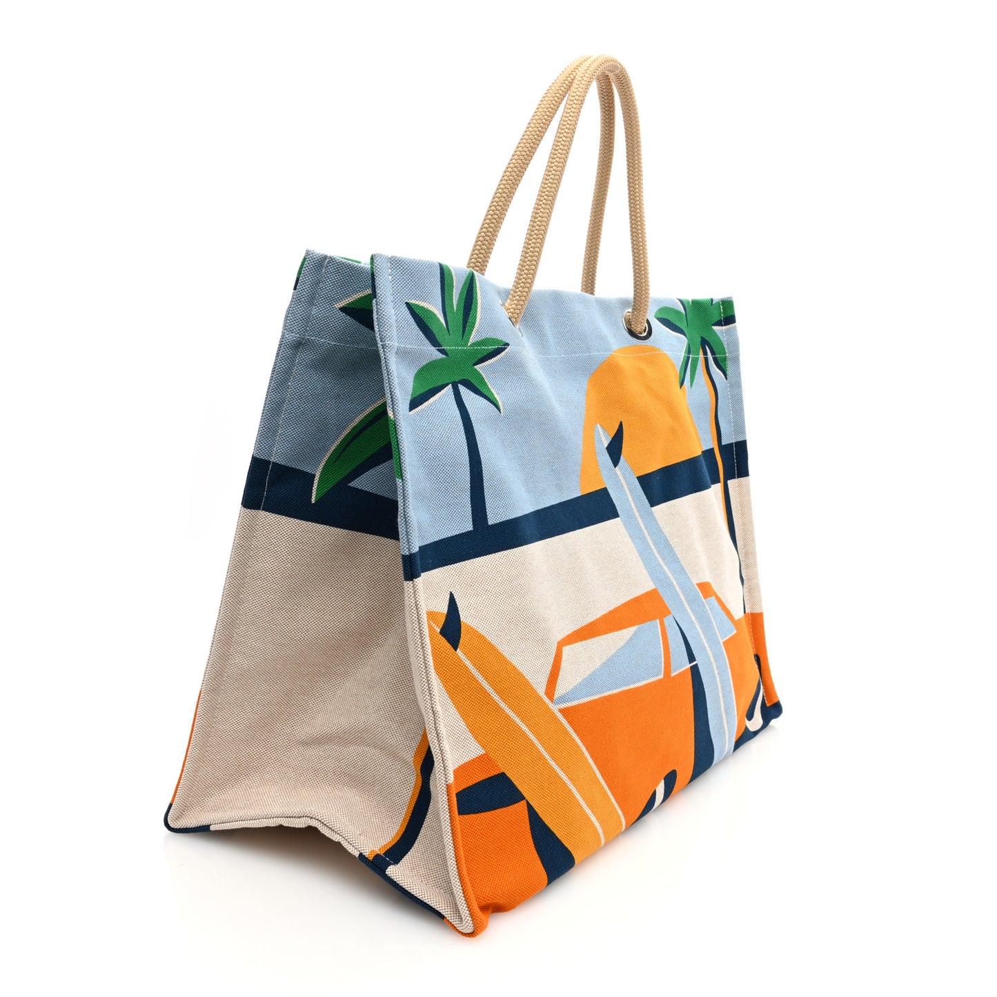 Canvas Apres la Vague Beach Bag Orange Bleu
