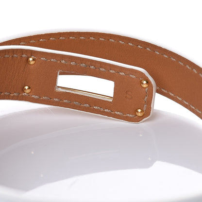 Hermes Epsom Kelly Double Tour Bracelet S White 5 of 7