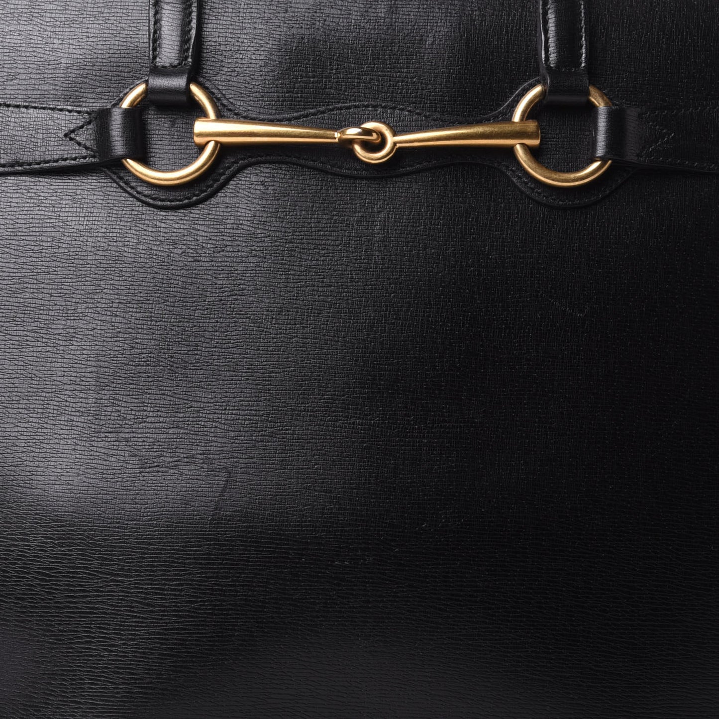 Textured Calfskin Large Bright Bit Tote Black