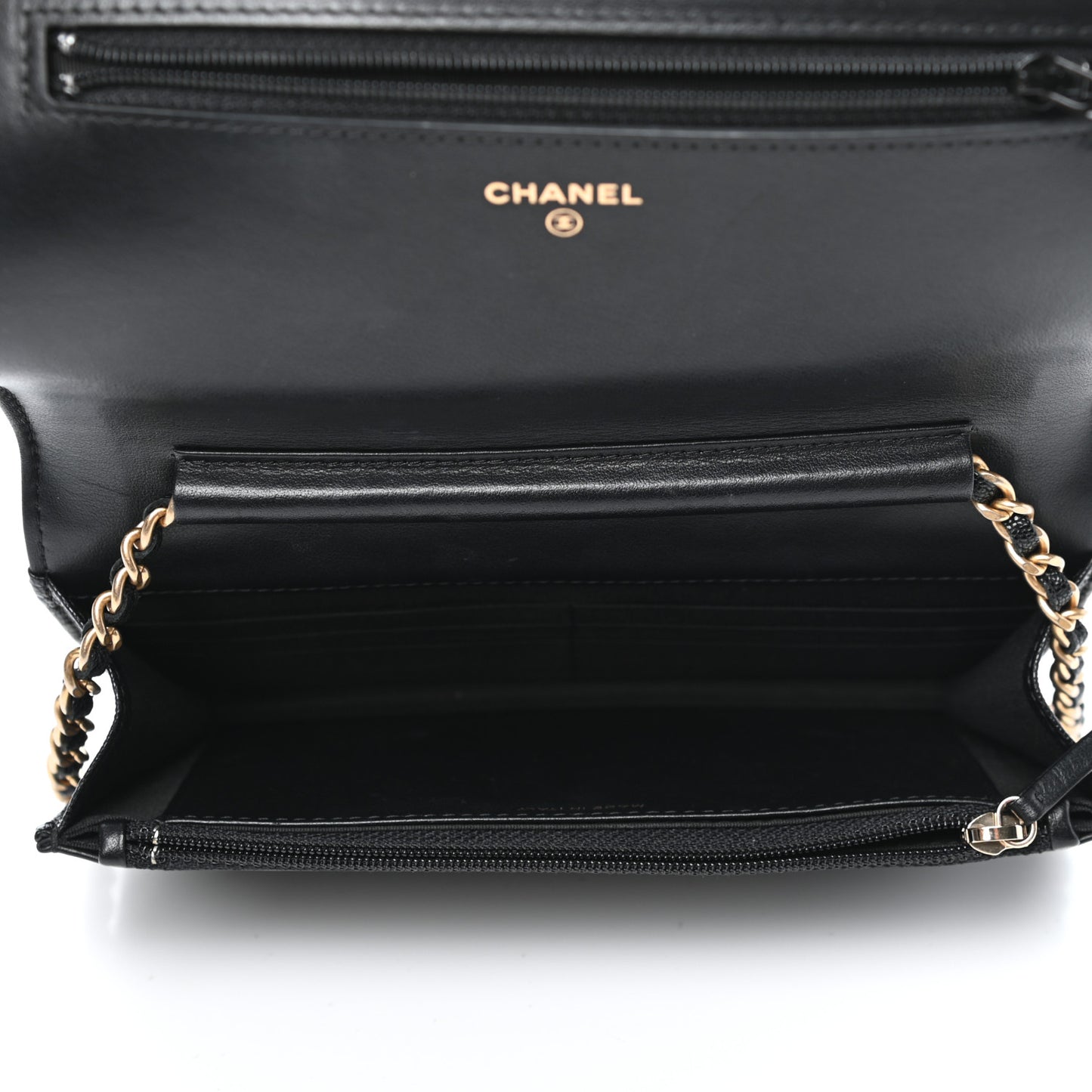 Caviar Quilted Boy Wallet On Chain WOC Black