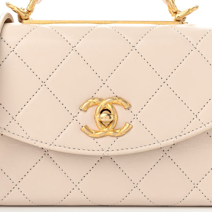 Chanel Lambskin Quilted Small Trendy Top Handle Bag Beige 8 of 10