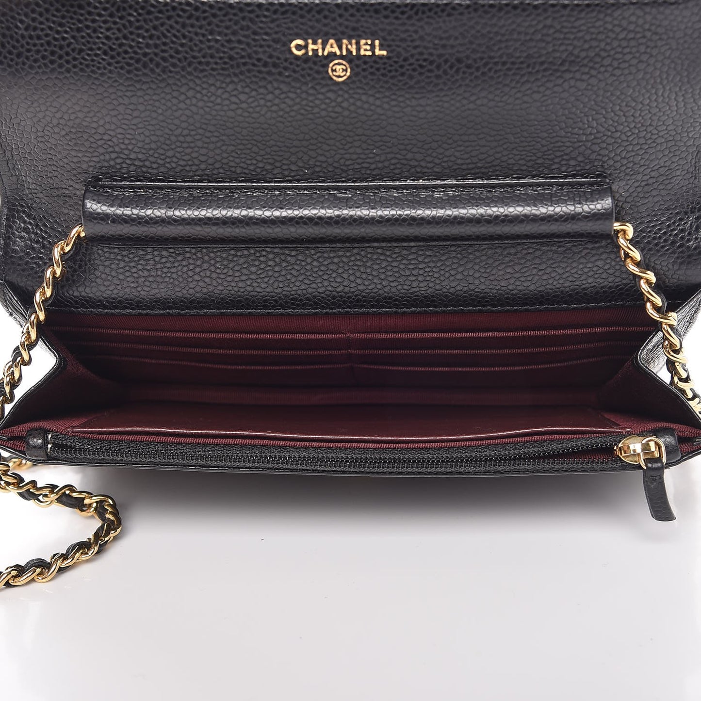 Caviar Quilted Wallet On Chain WOC Black