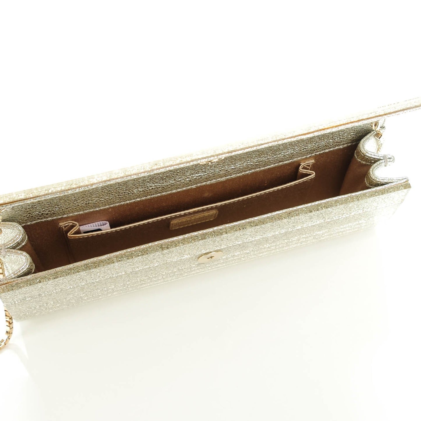 Acrylic Glitter Sweetie Clutch Champagne