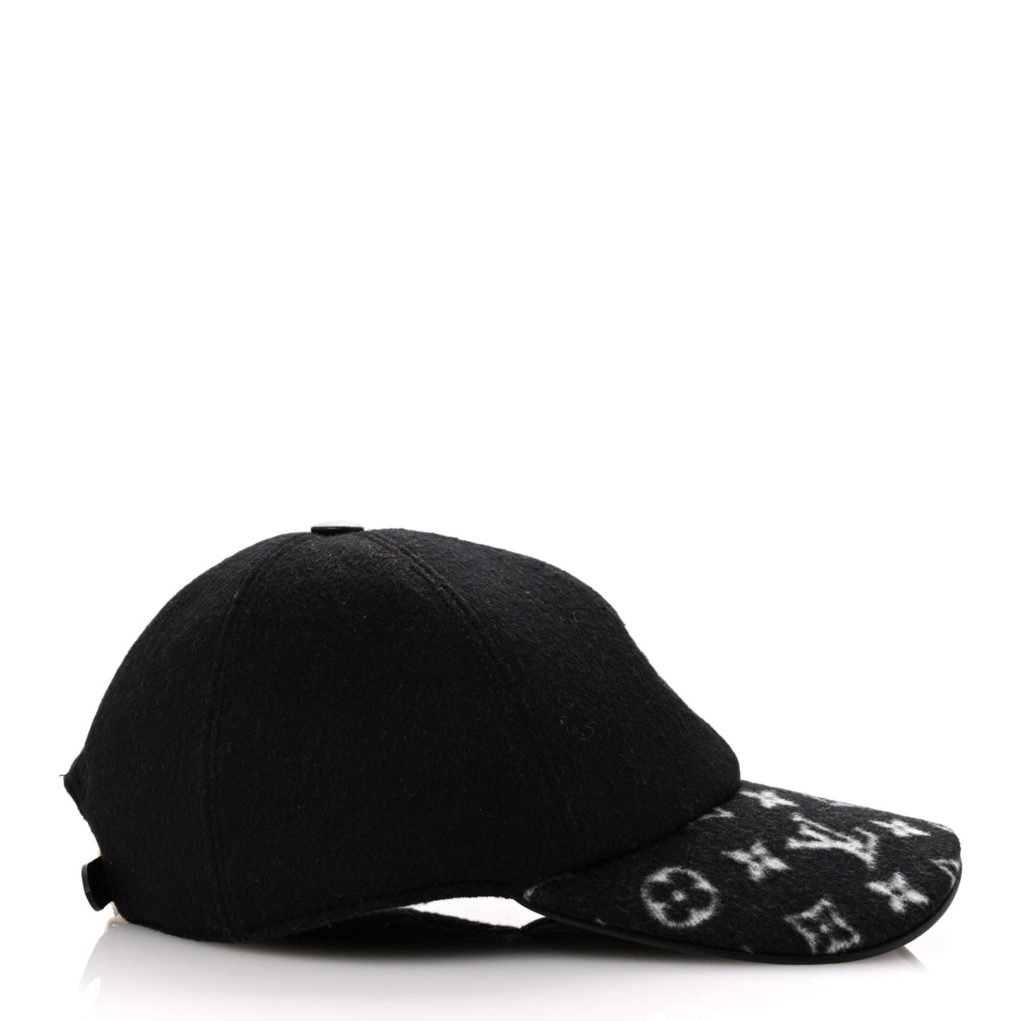 Wool Silk Monogram Endless Cap L Black