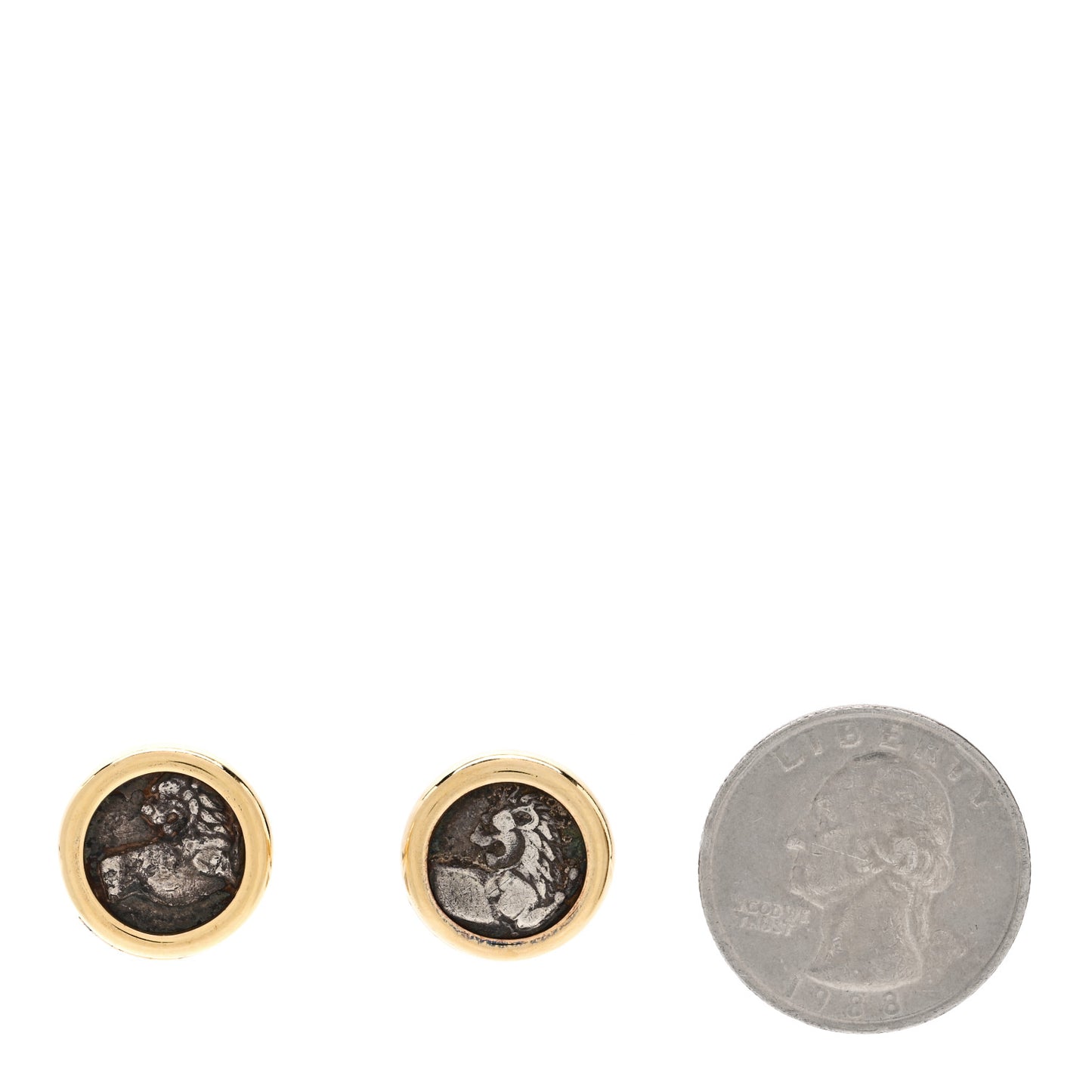 18K Yellow Gold Ancient Coin Cufflinks